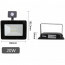 LED Bouwlamp 20 Watt met Sensor - LED Schijnwerper - Aigi Stado - Helder/Koud Wit 6400K - Waterdicht IP65 - Mat Zwart - Aluminium Lijntekening