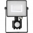 LED Bouwlamp 30 Watt met sensor - LED Schijnwerper - Viron Dana - Helder/Koud Wit 6400K - Spatwaterdicht IP44 - Mat Zwart - Aluminium 2