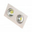 LED Downlight - Inbouw Rechthoek 10W - Helder/Koud Wit 6400K - Mat Wit Aluminium - Kantelbaar 175x93mm