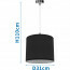 LED Hanglamp - Hangverlichting - Aigi Utra - E27 Fitting - Rond - Mat Zwart - Kunststof  Lijntekening