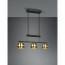 LED Hanglamp - Hangverlichting - Trion Flatina - E14 Fitting - 3-lichts - Rechthoek - Mat Zwart/Goud - Aluminium 11