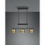 LED Hanglamp - Hangverlichting - Trion Flatina - E14 Fitting - 3-lichts - Rechthoek - Mat Zwart/Goud - Aluminium 12