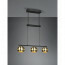 LED Hanglamp - Hangverlichting - Trion Flatina - E14 Fitting - 3-lichts - Rechthoek - Mat Zwart/Goud - Aluminium 15