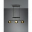 LED Hanglamp - Hangverlichting - Trion Flatina - E14 Fitting - 3-lichts - Rechthoek - Mat Zwart/Goud - Aluminium 17