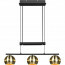 LED Hanglamp - Hangverlichting - Trion Flatina - E14 Fitting - 3-lichts - Rechthoek - Mat Zwart/Goud - Aluminium 2