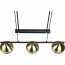 LED Hanglamp - Hangverlichting - Trion Flatina - E14 Fitting - 3-lichts - Rechthoek - Mat Zwart/Goud - Aluminium 3