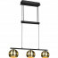 LED Hanglamp - Hangverlichting - Trion Flatina - E14 Fitting - 3-lichts - Rechthoek - Mat Zwart/Goud - Aluminium 5