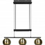 LED Hanglamp - Hangverlichting - Trion Flatina - E14 Fitting - 3-lichts - Rechthoek - Mat Zwart/Goud - Aluminium 7