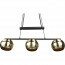 LED Hanglamp - Hangverlichting - Trion Flatina - E14 Fitting - 3-lichts - Rechthoek - Mat Zwart/Goud - Aluminium 9