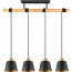 LED Hanglamp - Hangverlichting - Trion Hittal - E27 Fitting - 4-lichts - Rond - Mat Zwart - Aluminium 10