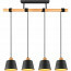 LED Hanglamp - Hangverlichting - Trion Hittal - E27 Fitting - 4-lichts - Rond - Mat Zwart - Aluminium 4