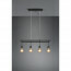 LED Hanglamp - Hangverlichting - Trion Ladina - E27 Fitting - 4-lichts - Rechthoek - Mat Zwart - Aluminium 10