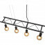 LED Hanglamp - Hangverlichting - Trion Ladina - E27 Fitting - 4-lichts - Rechthoek - Mat Zwart - Aluminium 3
