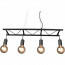 LED Hanglamp - Hangverlichting - Trion Ladina - E27 Fitting - 4-lichts - Rechthoek - Mat Zwart - Aluminium 4