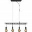 LED Hanglamp - Hangverlichting - Trion Ladina - E27 Fitting - 4-lichts - Rechthoek - Mat Zwart - Aluminium 6