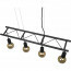 LED Hanglamp - Hangverlichting - Trion Ladina - E27 Fitting - 4-lichts - Rechthoek - Mat Zwart - Aluminium 7