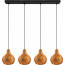 LED Hanglamp - Hangverlichting - Trion Sparko - E14 Fitting - 4-lichts - Rechthoek - Bruin - Hout 2
