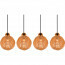 LED Hanglamp - Hangverlichting - Trion Sparko - E14 Fitting - 4-lichts - Rechthoek - Bruin - Hout 3