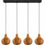 LED Hanglamp - Hangverlichting - Trion Sparko - E14 Fitting - 4-lichts - Rechthoek - Bruin - Hout 6