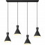 LED Hanglamp - Trion Ewomi - E27 Fitting - 4-lichts - Rechthoek - Mat Zwart - Aluminium 2