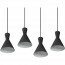 LED Hanglamp - Trion Ewomi - E27 Fitting - 4-lichts - Rechthoek - Mat Zwart - Aluminium 4