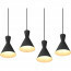 LED Hanglamp - Trion Ewomi - E27 Fitting - 4-lichts - Rechthoek - Mat Zwart - Aluminium 5