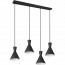 LED Hanglamp - Trion Ewomi - E27 Fitting - 4-lichts - Rechthoek - Mat Zwart - Aluminium 6