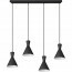 LED Hanglamp - Trion Ewomi - E27 Fitting - 4-lichts - Rechthoek - Mat Zwart - Aluminium 7