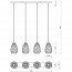 LED Hanglamp - Trion Ona - E27 Fitting - 4-lichts - Rond - Mat Zwart - Aluminium Lijntekening