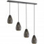 LED Hanglamp - Trion Ona - E27 Fitting - 4-lichts - Rond - Mat Zwart - Aluminium