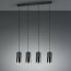 LED Hanglamp - Trion Roba - E27 Fitting - 4-lichts - Rond - Mat Zwart Rookglas - Aluminium 2