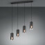 LED Hanglamp - Trion Roba - E27 Fitting - 4-lichts - Rond - Mat Zwart Rookglas - Aluminium 3