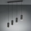 LED Hanglamp - Trion Roba - E27 Fitting - 4-lichts - Rond - Mat Zwart Rookglas - Aluminium 4