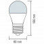 LED Lamp 10 Pack - E27 Fitting - 8W - Warm Wit 3000K Lijntekening