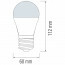 LED Lamp - E27 Fitting - 12W - Natuurlijk Wit 4200K Lijntekening