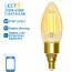 LED Lamp - Filament - Smart LED - Aigi Delano - Bulb C35 - 4.5W - E14 Fitting - Slimme LED - Wifi LED + Bluetooth - Aanpasbare Kleur - Amber - Glas 2