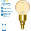 LED Lamp - Filament - Smart LED - Aigi Delano - Bulb G45 - 4.5W - E14 Fitting - Slimme LED - Wifi LED + Bluetooth - Aanpasbare Kleur - Amber - Glas 2