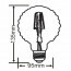LED Lamp - Filament - Trion Globin - E27 Fitting - 4W - Warm Wit 2700K - Amber - Aluminium Lijntekening