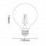 LED Lamp - Filament - Trion Globin - E27 Fitting - 6W - Warm Wit 2700K - Amber - Aluminium Lijntekening