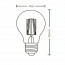 LED Lamp - Filament - Trion Limpo - E27 Fitting - 8W - Warm Wit 2700K - Transparent Helder - Glas Lijntekening