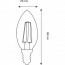 LED Lamp - Kaarslamp - Filament - E14 Fitting - 4W Dimbaar - Warm Wit 2700K Lijntekening