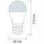LED Lamp - Kozolux Runi - E27 Fitting - 12W - Natuurlijk Wit 4000K Lijntekening