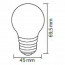 LED Lamp - Romba - Blauw Gekleurd - E27 Fitting - 1W Lijntekening