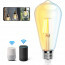 LED Lamp - Smart LED - Aigi Rixona - Bulb ST64 - 6W - E27 Fitting - Slimme LED - Wifi LED + Bluetooth - Aanpasbare Kleur - Transparant Helder - Glas 4