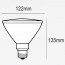 LED Lamp - Smart LED - Facto Sponty - PAR Lamp - 12W - E27 Fitting - Slimme LED - Wifi LED - Dimbaar - Aanpasbare Kleur - RGB+CCT - Waterdicht Lijntekening