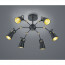 LED Plafondlamp - Plafondverlichting - Trion Edwy - E14 Fitting - 6-lichts - Rond - Mat Zwart - Aluminium 2