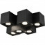 LED Plafondlamp - Plafondverlichting - Trion Ferry - GU10 Fitting - 6-lichts - Rechthoek - Mat Zwart - Aluminium