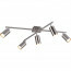 LED Plafondlamp - Plafondverlichting - Trion Mary - GU10 Fitting - 5-lichts - Rechthoek - Mat Nikkel - Aluminium
