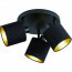 LED Plafondlamp - Plafondverlichting - Trion Torry - E14 Fitting - 3-lichts - Rond - Mat Zwart - Aluminium/Textiel