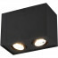 LED Plafondspot - Trion Bisqy - GU10 Fitting - 2-lichts - Rechthoek - Mat Zwart - Aluminium